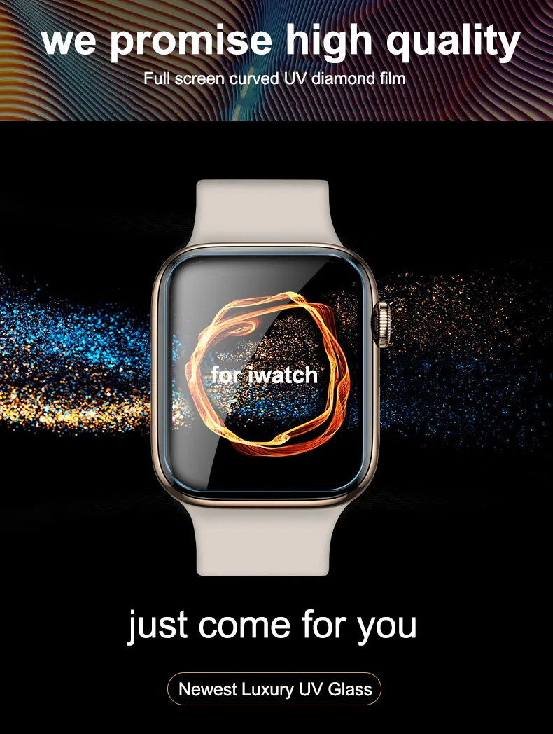 Нано жидкое полное клеевое УФ-стекло для Apple Watch 38 м 42 мм 40 мм 44 мм Защита экрана для i Watch 4 3 2 1 серия пленка из закаленного стекла