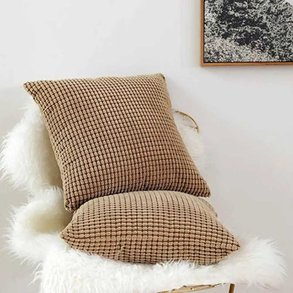 Meijuner наволочка для подушки однотонная Вельветовая в полоску с кукурузой Удобная