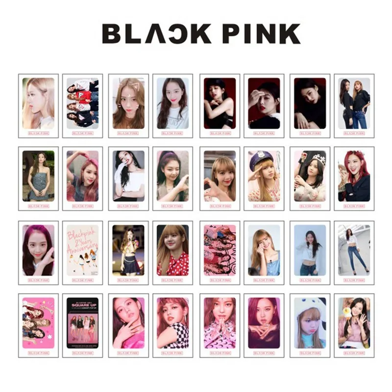 as show Самодельные BLACKPINK LOMO карты Альбом k-pop 32 шт./компл. бумага популярные звезды фото карты Новая мода с веревкой и зажимом Diy - Цвет: as show
