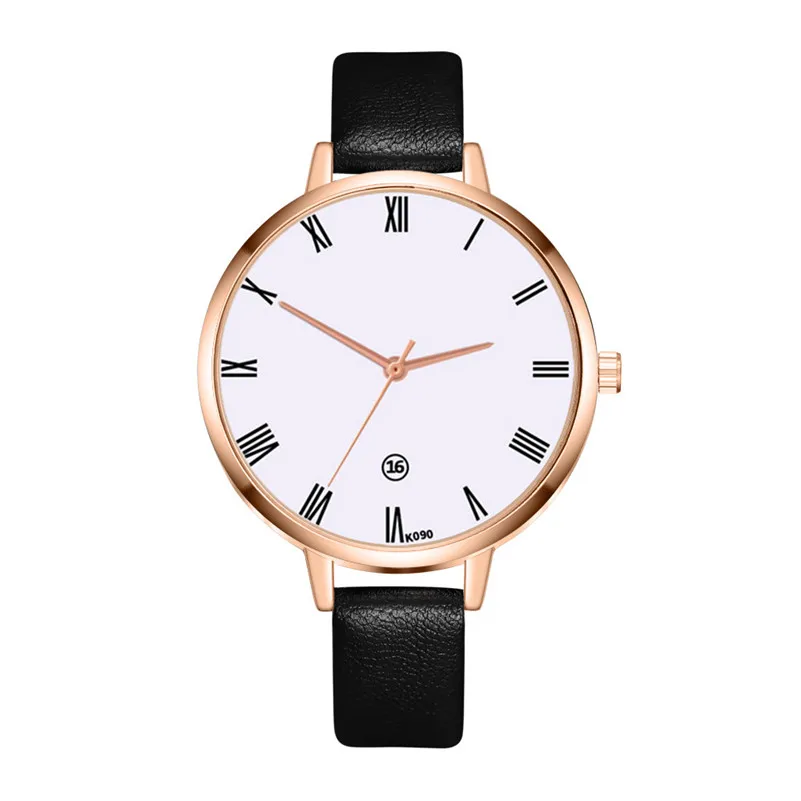Простые Женские кварцевые часы повседневные кожаные женские наручные модные