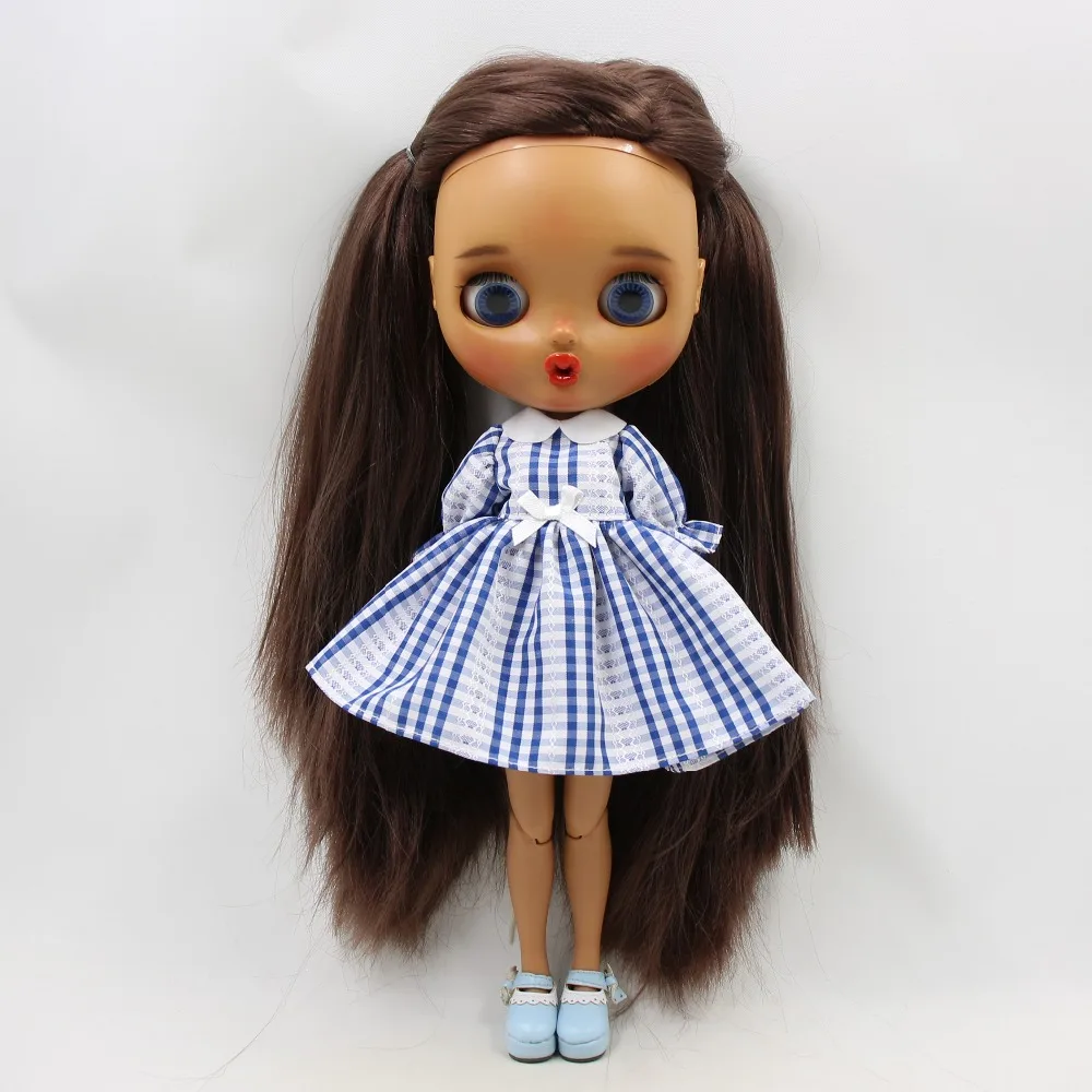 Ледяная кукла DBS Blyth одежда клетчатая юбка голубое розовое красное платье