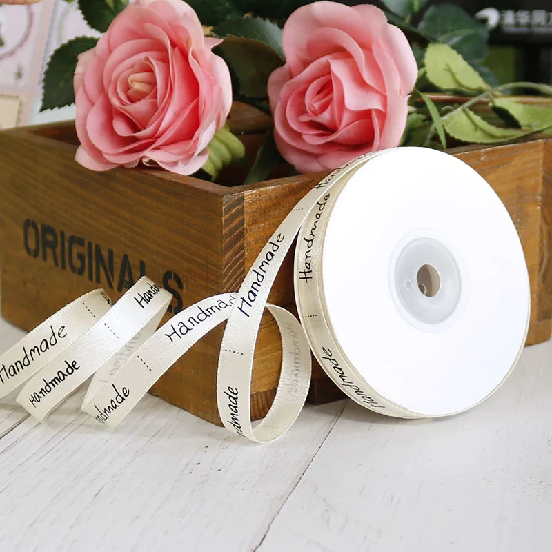 1 см шелковые атласные ленты с буквенным принтом для одного лица 2 м/лот ленты для упаковки подарков на Рождество, Хэллоуин, свадьбу, день рождения