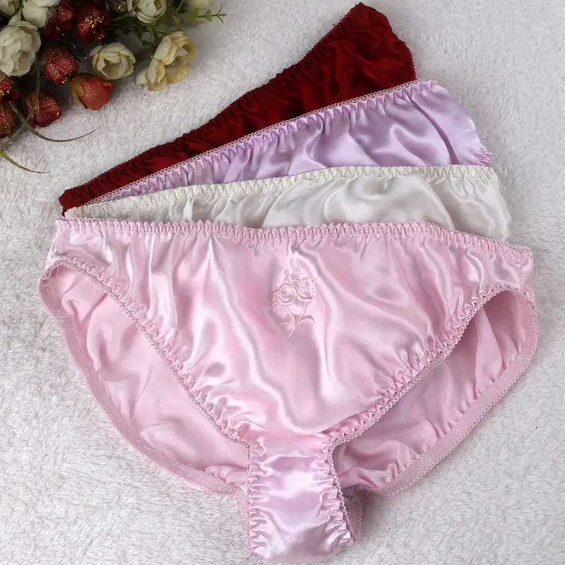 Трусики женские шелковые тригонометрические, 5 шт./лот