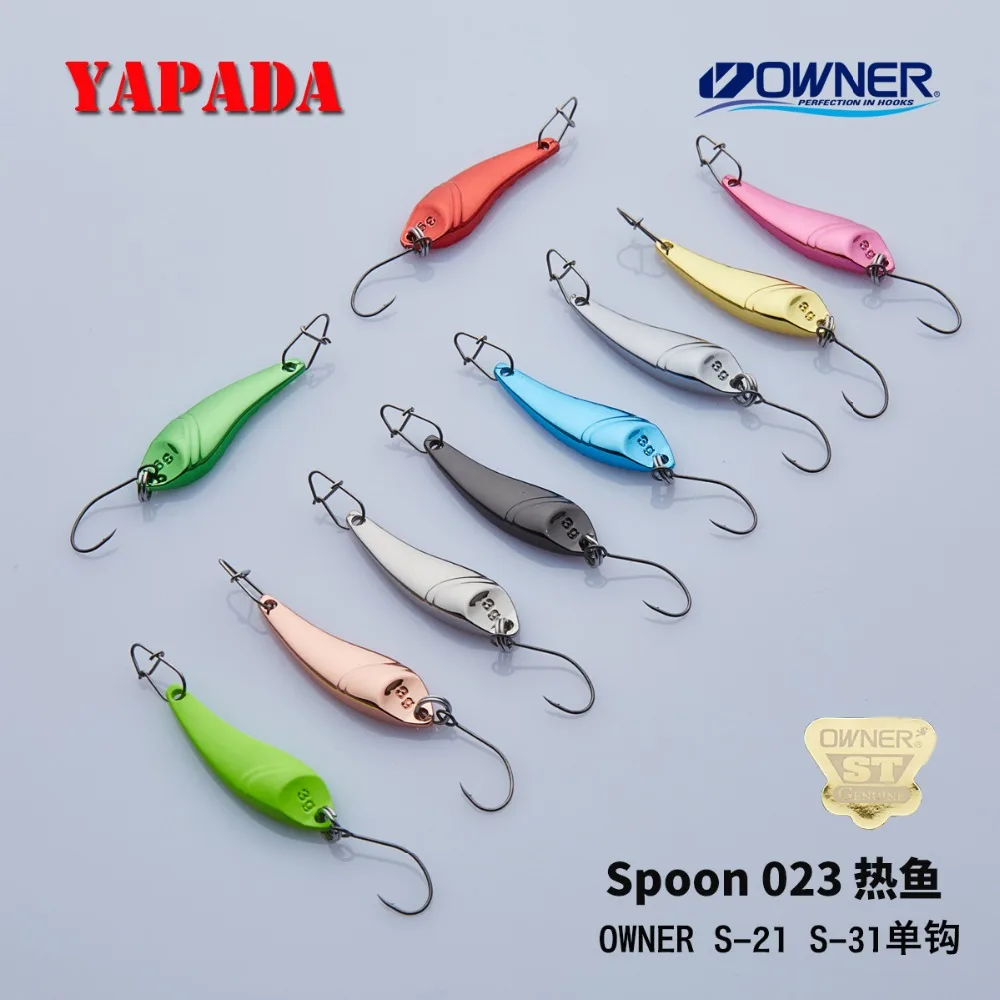 YAPADA Spoon 023 рыболовные приманки 2 г 3 5 с одиночным крючком 28 32 40 мм цветные из сплава