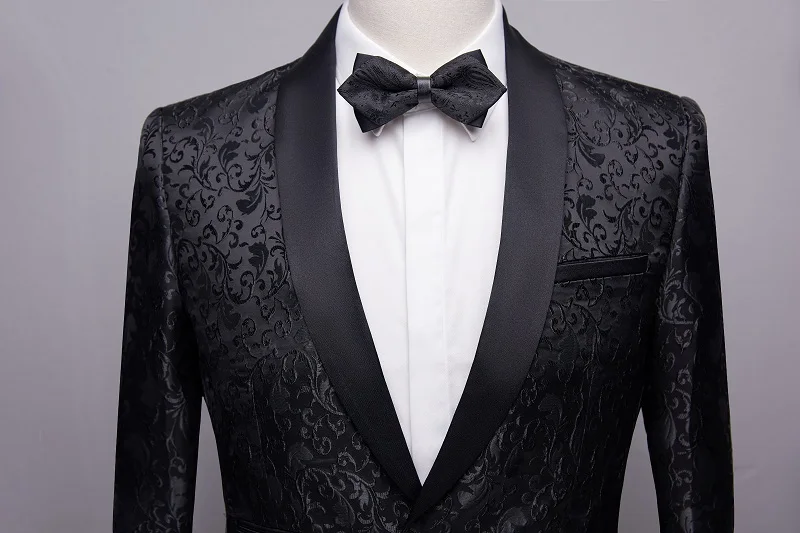 Бургундия Свадебный костюм для мужчин мода Slim Fit Мужские цветочные костюмы последние конструкции пальто брюки 4XL Рождество Выпускной жаккардовый костюм