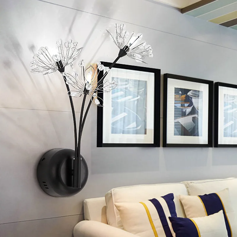 LED Crystal wall lamp Flower light Luminaria home lamps Bathroom mirror front lights Modern Art Lighting Indoor Decoration | Лампы и