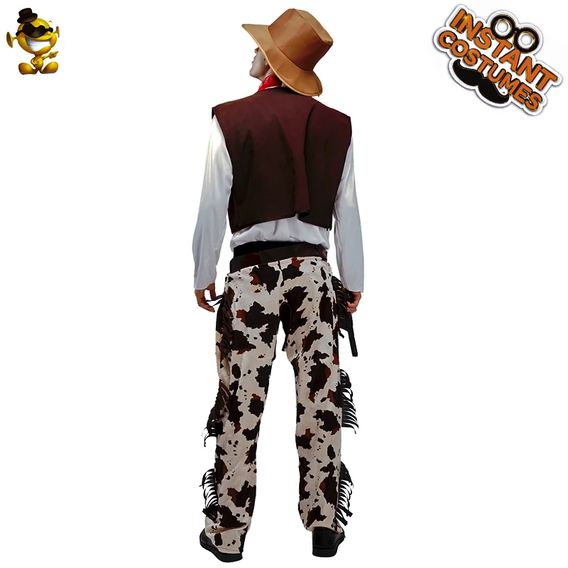 

Women Men Cowboy Costume Cosplay Adult Halloween arty Lover Western Cowboy Clothing Suits Costume