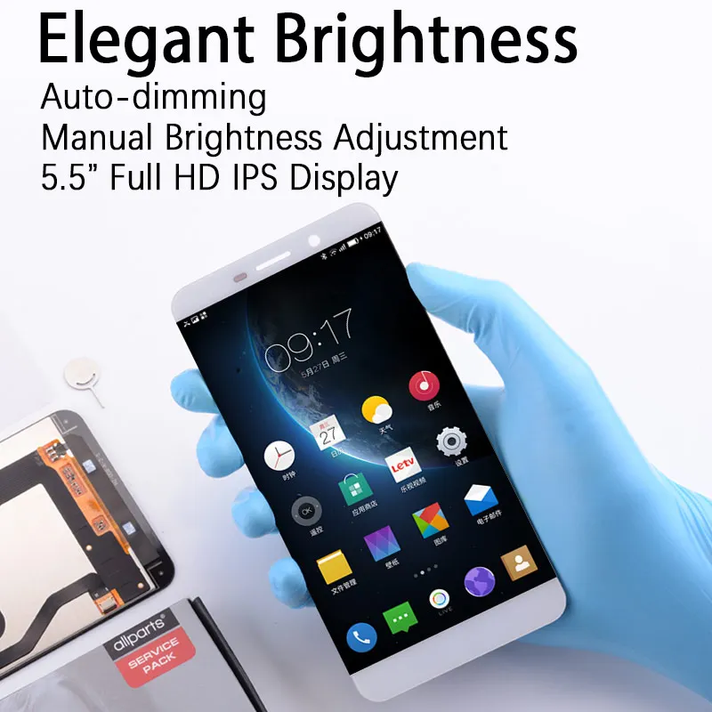 Дисплей ORIGINAL HD IPS без битых пикселей для LeTV LeEco Le 1 Pro X800 LCD Touch Screen замена на золотой белый.