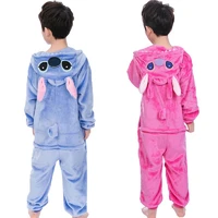 baby boys girls flannel animal stitch pajamas winter hooded kids pijamas children sleepwear onesies pyjamas 4 6 8 10 12 years
