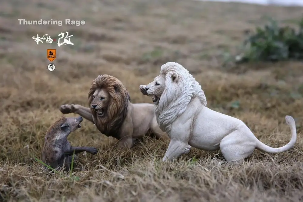 M R.Z статуи животных * Солнечные игрушки Масштаб 1/12th Thundering Rage “(Африканский Лев