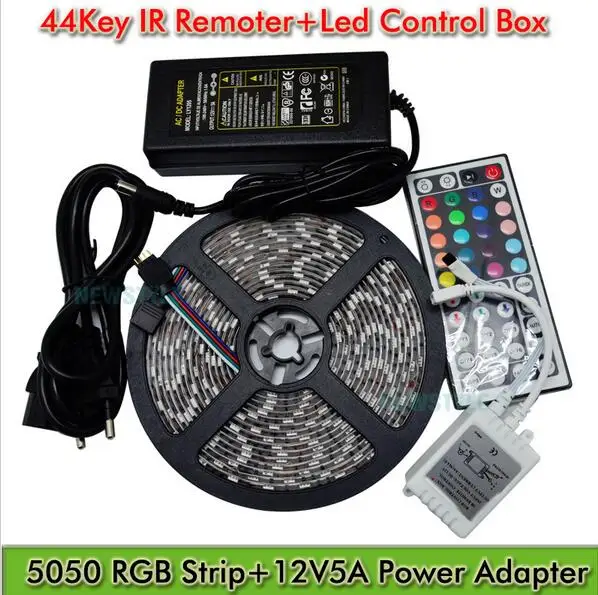 Нет водонепроницаемых RGB светодиодных полос SMD5050 44key ИК-пульт для праздничного