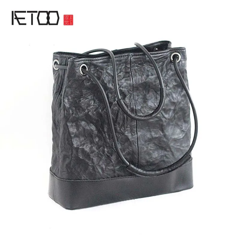 AETOO новый бренд ретро дубленая овчина и первый слой из воловьей кожи сумки