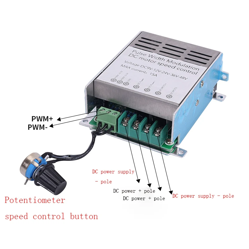 PWM регулятор двигателя пост. Тока 12V24V36V48V контроллер 15A 500W преобразователь высокой