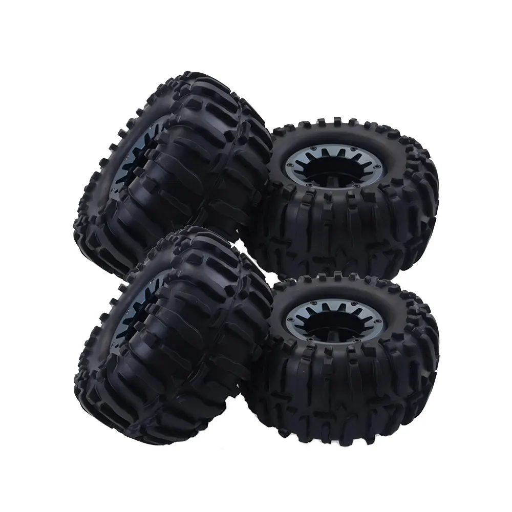 4 шт. 1/10 RC монстр грузовик резиновый шины для 1:10 весы Traxxas Himoto HSP дикари LRP Redcat XS TM Flux MT RC модель автомобиля - Цвет: 4pcs Grey