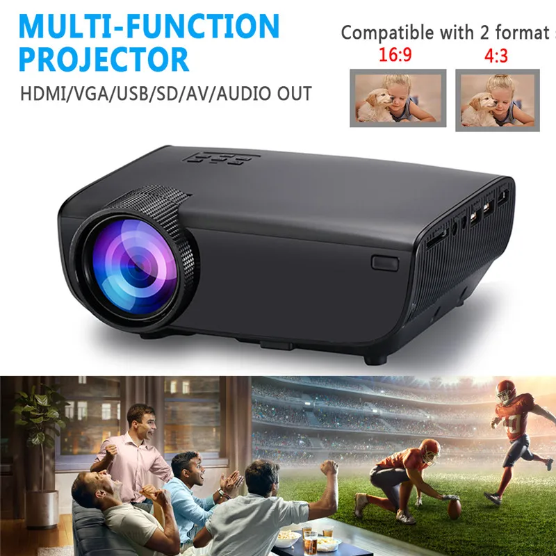 3D беспроводной проектор HD 1080 P телефон WiFi экранный проектор портативный домашний кинотеатр проекция поддержка ТВ HDMI AV USB VGA интерфейс