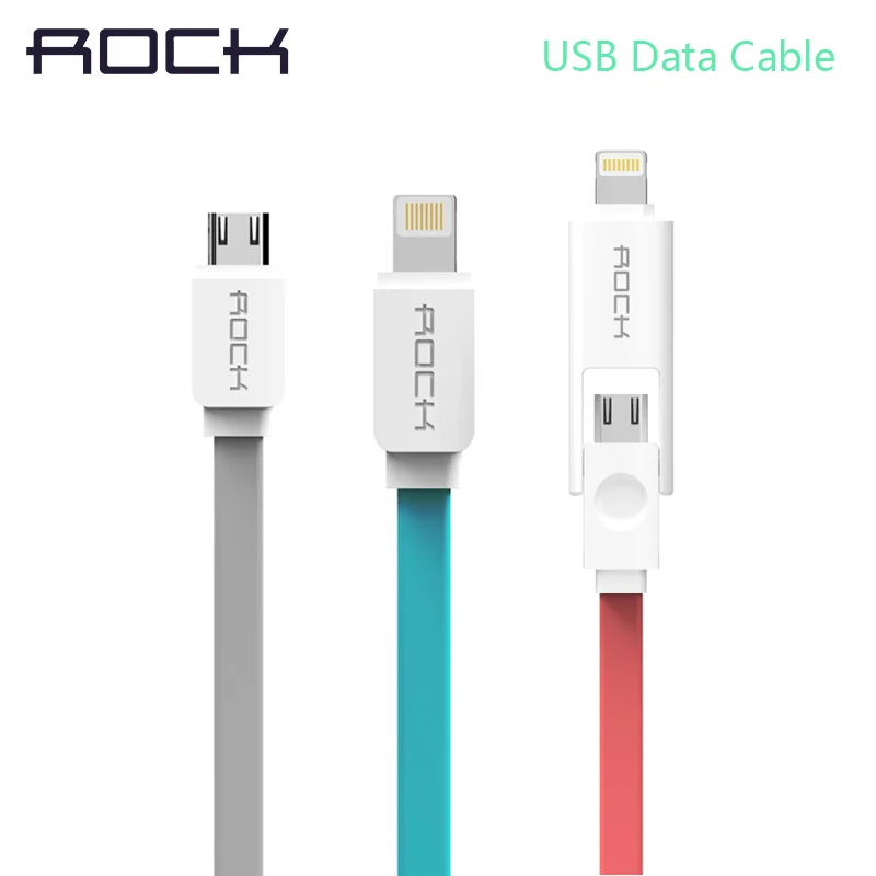 ROCK 2A USB Cable, Data Sync Cable for iPhone 5s/6/6s/7/iPad, Micro usb cable for Samsung/Xiaomi/Huawei android fast usb charger