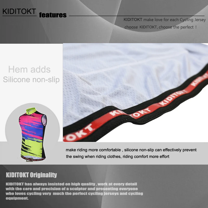 

KIDITOKT 2020 Pro Sleeveless Cycling Jersey Summer Racing Road Bicycle Cycling Clothes MTB Bike Cycling Clothing For Men