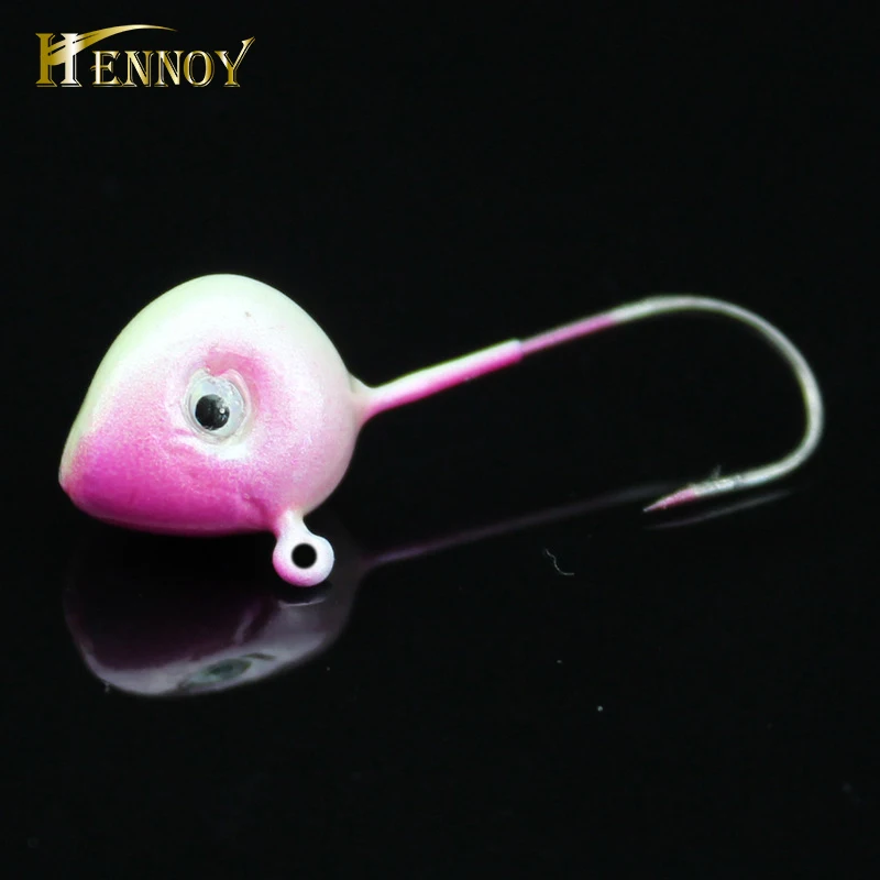 Hennoy 50 шт. рыболовные крючки свинцовая головка джиг 1 г 2 г 3 г 4 г 5 г колючий крючок Мягкая приманка Вибрационный крючок