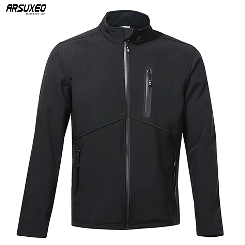 ARSUXEO Autumn Winter Men's Thermal Fleece Cycling Jacket Warm Up Bike Clothing Windproof Waterproof Sports MTB Coat | Спорт и