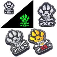 k9 cross leg bone 3d embroidered armband grey yellow white luminous army dog badge clothing backpack outdoor sports patch