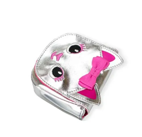 Милый Кот бантик для головы серебристо-черного цвета из искусственной кожи мини