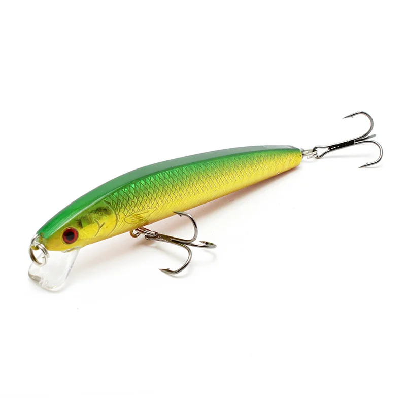 Yuewins Minnow Fishing Lure Artificial 9.5cm 8.5g 3D Eyes Professional Wobblers 6# Hook Hard Baits Pesca Tackle WU165 | Спорт и