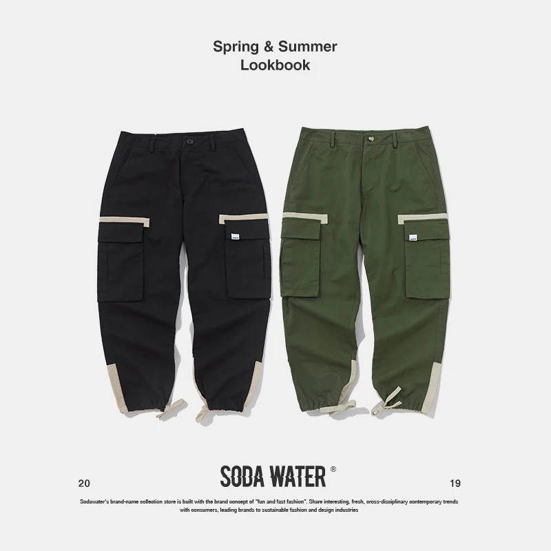 Штаны шаровары SODA WATER модные уличные штаны в стиле панк хип хоп повседневные
