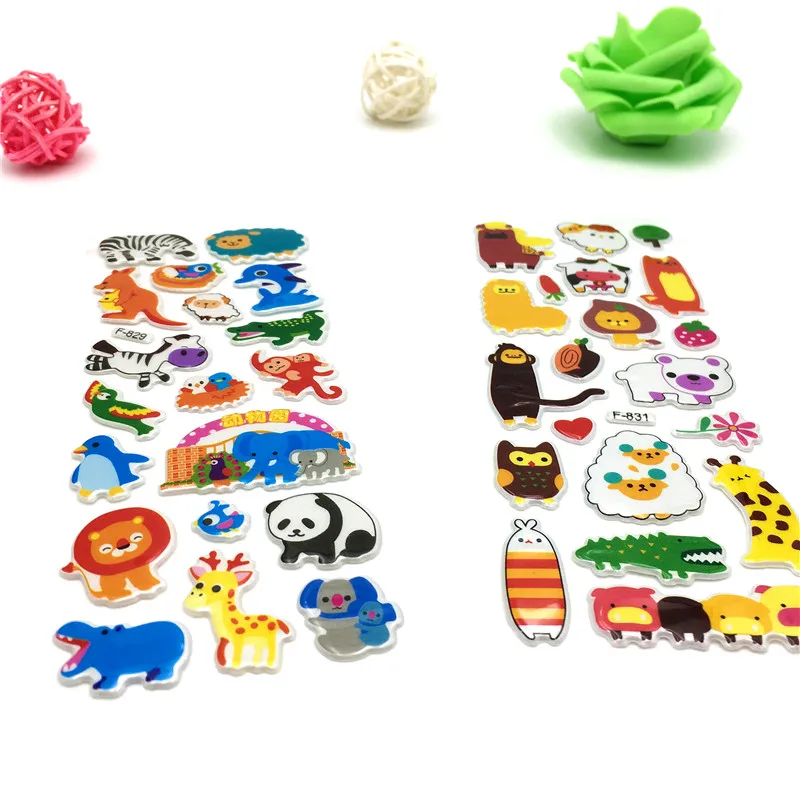 Happyxuan, 12 листов, милые 3D Детские объемные наклейки, скрапбукинг, мультфильм, ферма, животные, детский сад, школа, учитель, награда, игрушки для детей