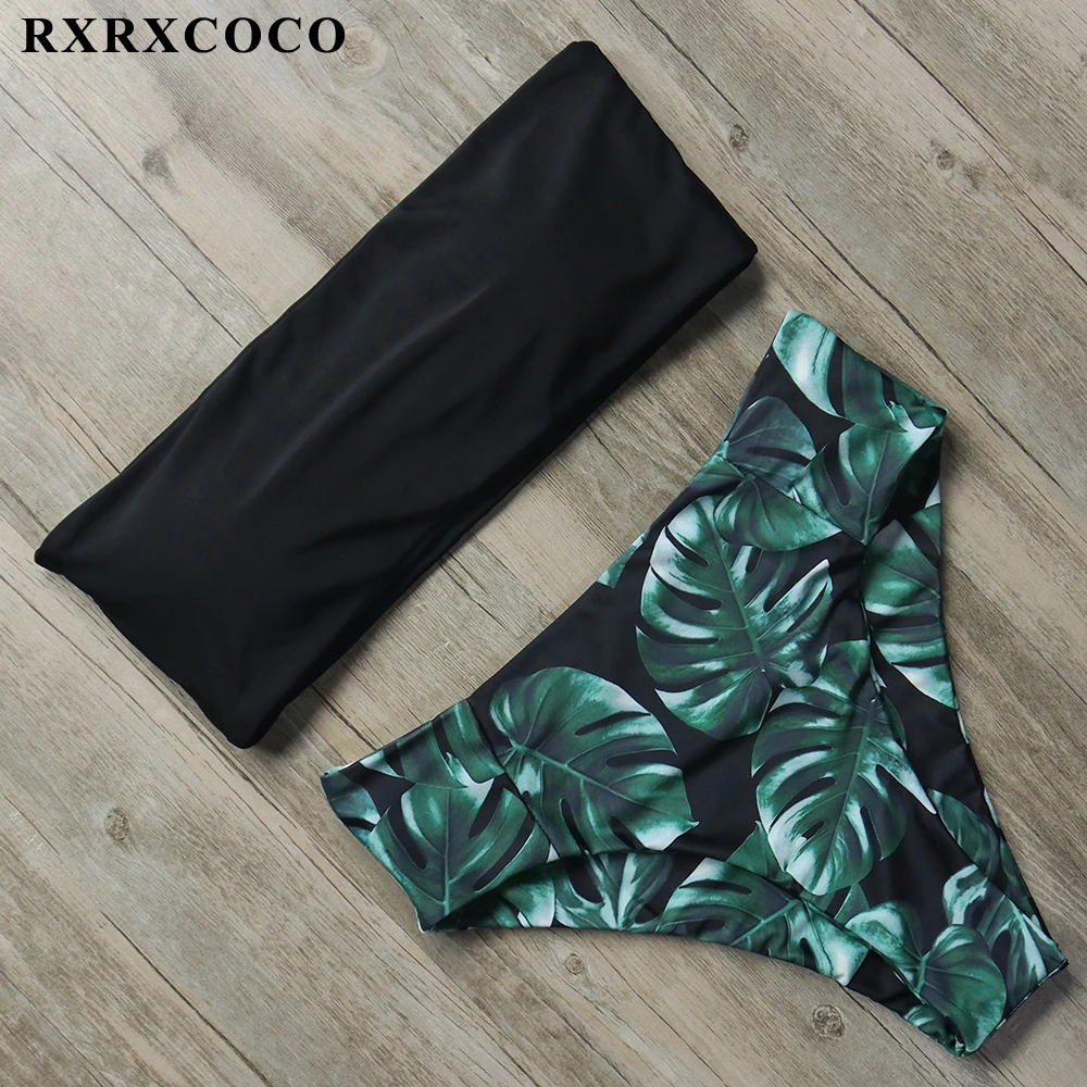 Пикантный купальник бикини RXRXCOCO Женский комплект с высокой талией бандажный пуш