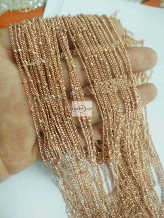 MYLONGINGCHARM Оптовая продажа спутниковая цепь розовая Золотая латунная Цепочка Из