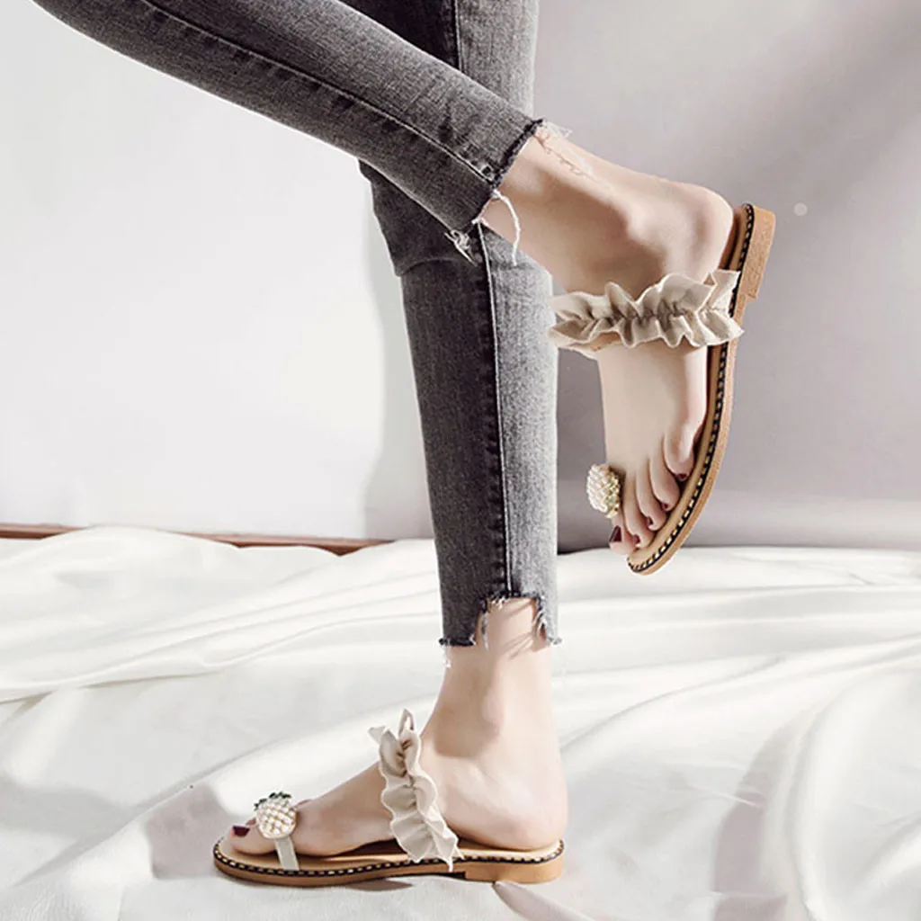 SAGACE/модные женские шлепанцы на плоской подошве модные сандалии с открытым носком