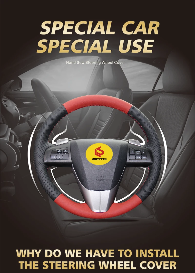 Оплетка на руль для Mazda 3 Axela 2008-2013 Mazda CX-7 CX7 2010- Mazda 5 2011-2013 для Mazda 6 GH