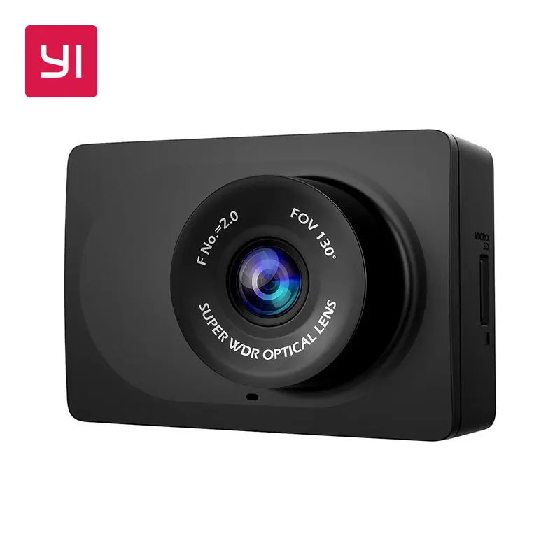 YI Compact Camera Car Recorder 1080p Full HD Cam Dash board with 2.7 inch LCD Screen 130 WDR Lens G-Sensor Night Vision Black