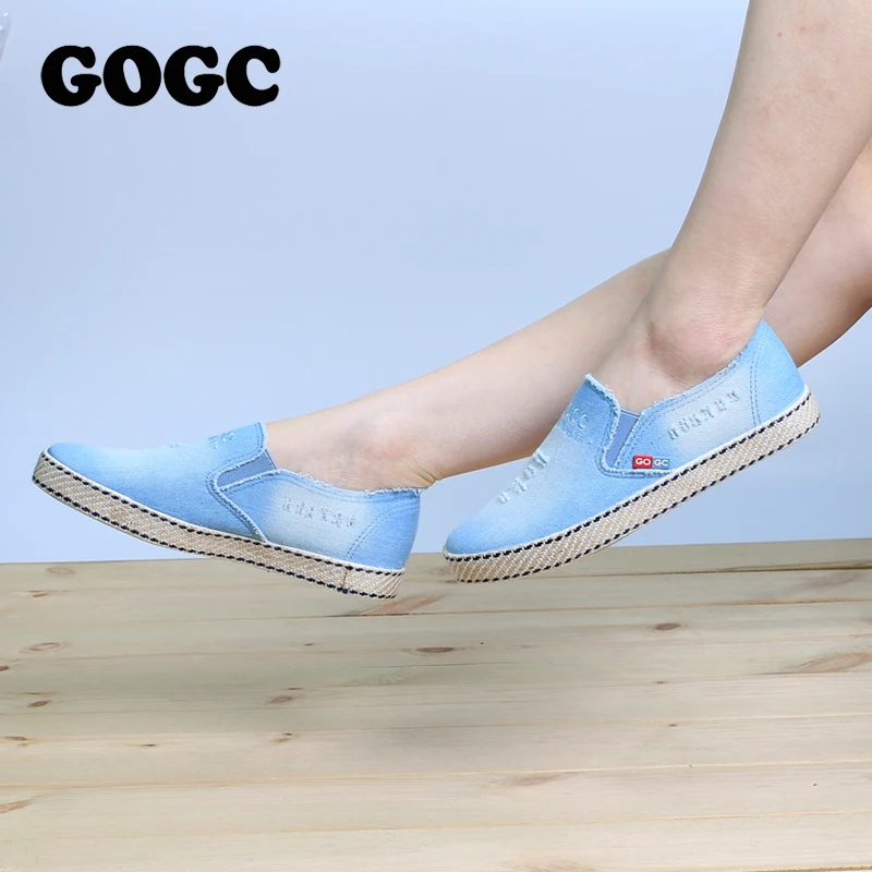 GOGC Джинсовая обувь женская дышащие кеды женские слипоны на весну повседневная