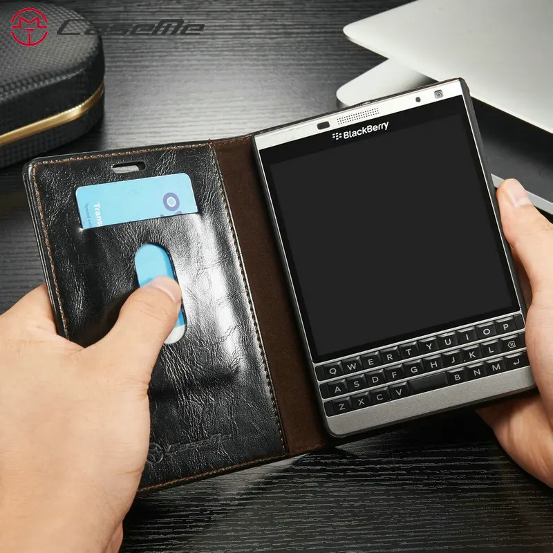 CaseMe бумажник чехол для Blackberry Passport 2 с подставкой кожаный флип ультра тонкий