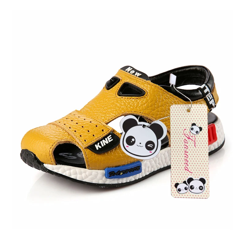 2019 Genuine Leather Sandals Male Toe Cap Covering Cowhide Kids Children Baby Toddler Shoes Boys For Girls |