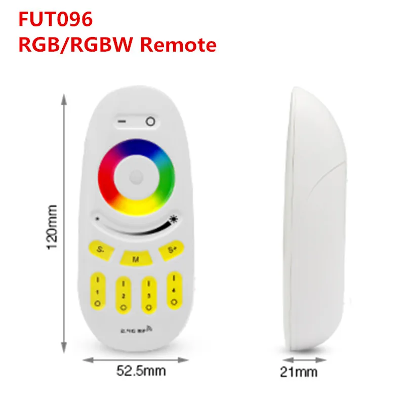 FUT096 RGBW Romote 2,4G 4-Zone Miboxer WiFi Led контроллер RGBW контроллер Беспроводной RF пульт дистанционного управления группа затемнения для 5050 3528 Светодиодная лента - Цвет: FUT096 RGBW Romote