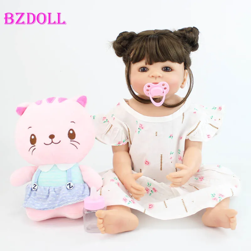 55 см полностью силиконовая виниловая Кукла Reborn Baby Doll игрушка Реалистичная новорожденная принцесса Младенцы Bebe Купание игрушка прекрасный подарок на день рождения для девочек