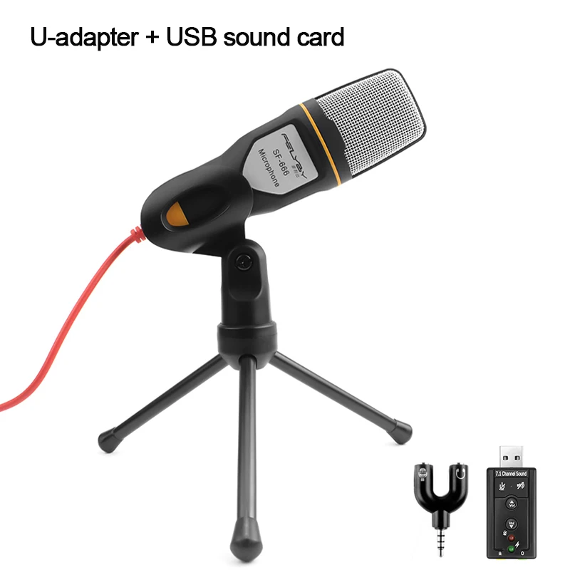 Desktop U type USB Профессиональный конденсаторный микрофон sf-666 металлический амортизатор кронштейн Звуковая карта для караоке мобильного телефона конференц-связи голосовое видео чат - Цвет: Desktop U type USB