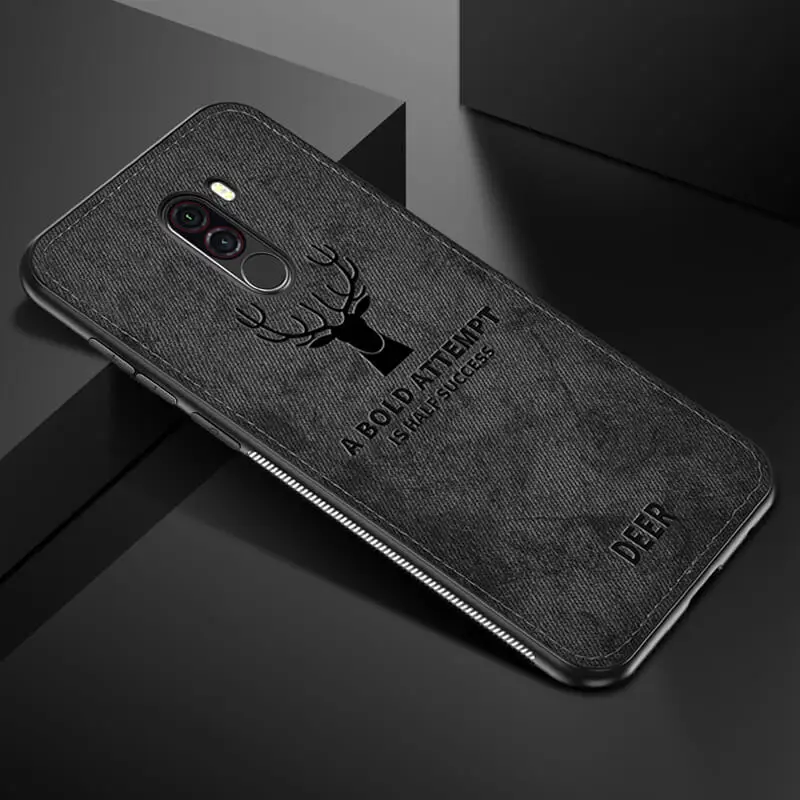 Black Роскошный тканевый чехол для телефона с оленем для Xiaomi mi A3 9T A2 светильник 9 Lite Pocophone F1 чехол Tpu чехол для Xio mi Red mi Note 7 8 Pro Global - Цвет: Black