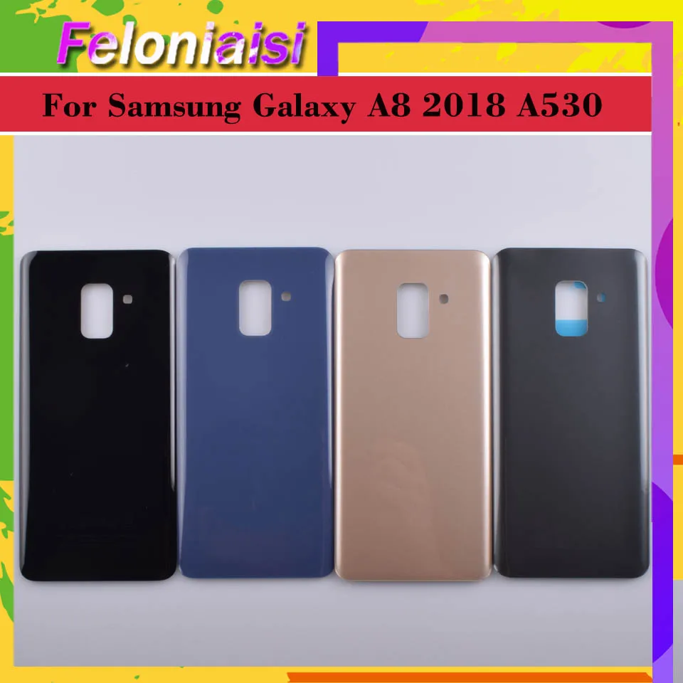 10 шт./лот для Samsung Galaxy A8 2018 A530 SM-A530F A530F корпус батарея Дверь Задняя стеклянная