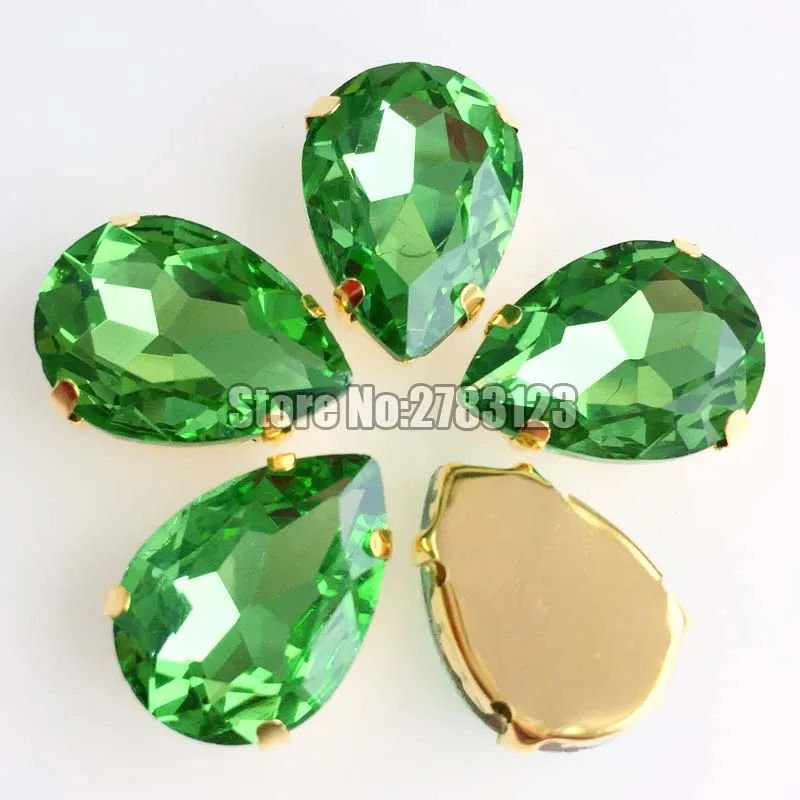 Заводские продажи золото дно светло-зеленая форма dr flatback AAA стекло Кристалл