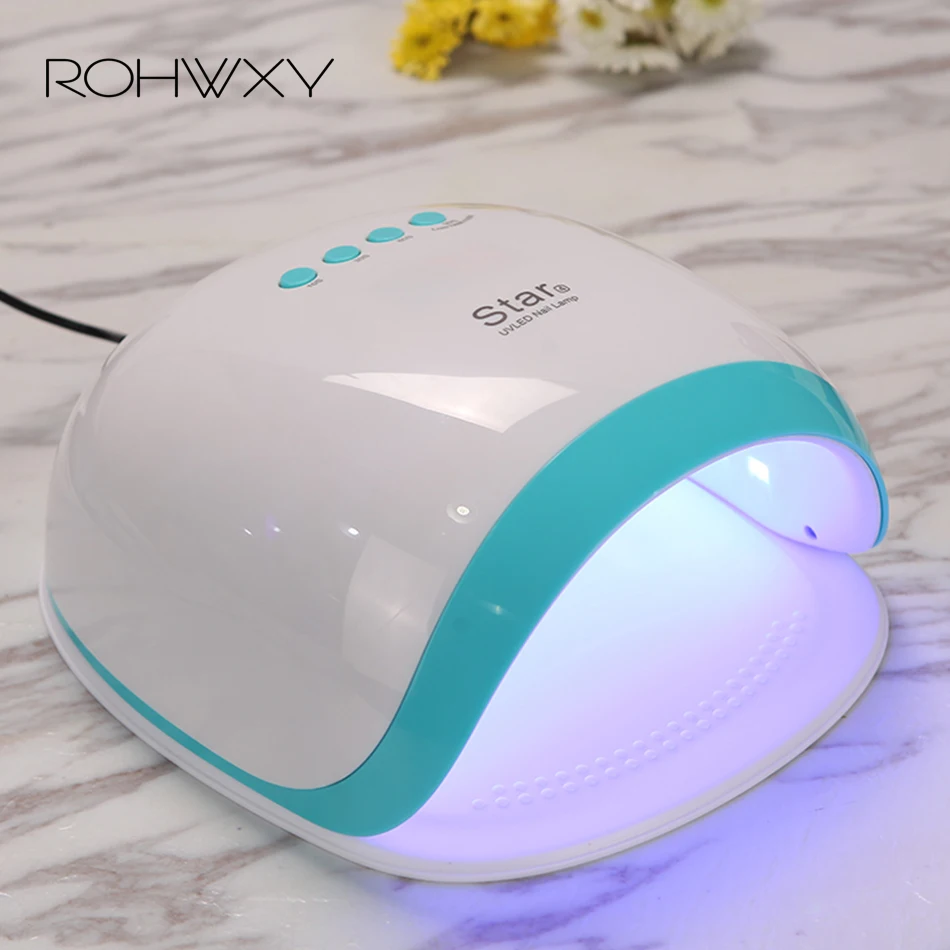 ROHWXY 60 Вт Сушилка для ногтей Светодиодный УФ светильник маникюра светодиодный