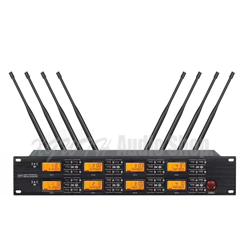 UHF Беспроводная микрофонная система Регулируемая частота 8 ручной динамический