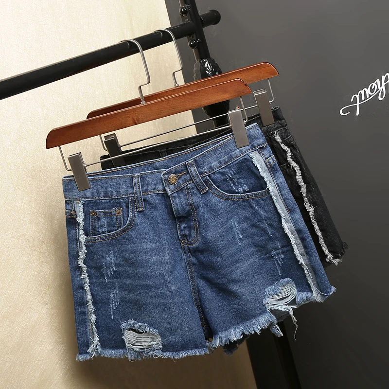2017 Новая Мода Весна Шорты Джинсовой Ткани Женщин Женские Твердые Синие Короткие