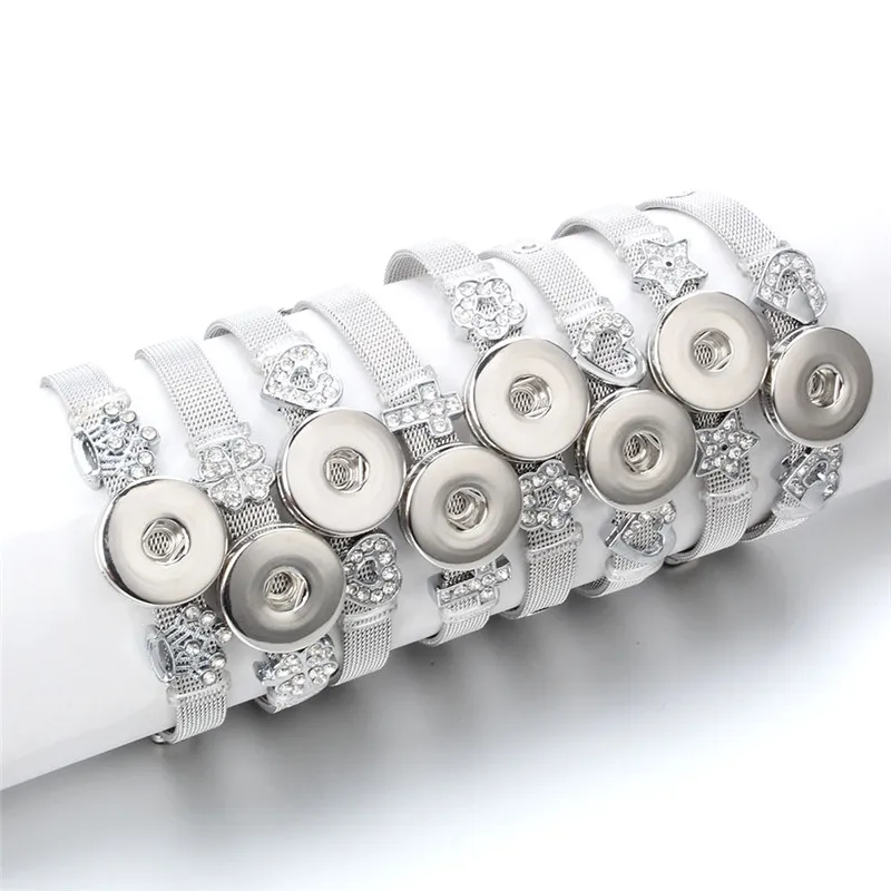 Популярный браслет с защелками и браслеты новейшего дизайна винтажный браслет из нержавеющей стали подходит для 18 мм кнопок ювелирные изделия ZE240