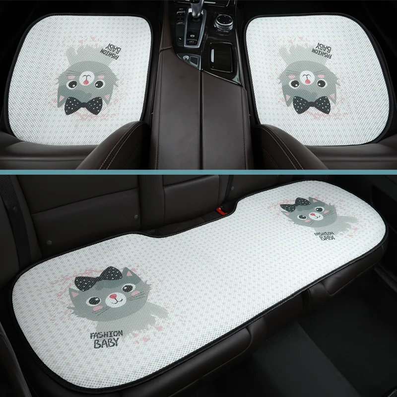 car seat cushion single summer cool cushion cartoon car seat cover four seasons general ice silk three piece cushion simple free global shipping