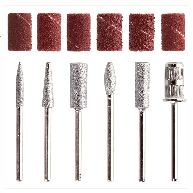 6 шт Алмазные биты для маникюрной дрели фрезер ногтей сверлильный станок резак