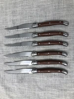 6 piece laguiole style stainless steel steak knife set with rosewood handle stainless steel dinnerware cutlery