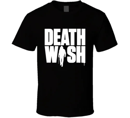 Футболка с надписью Death Wish плакат изображением фильма Брюс экшн триллер 2017 черная